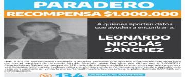 Ofrecen recompensa a quien pueda aportar datos del paradero de Leonardo Nicolás Sánchez