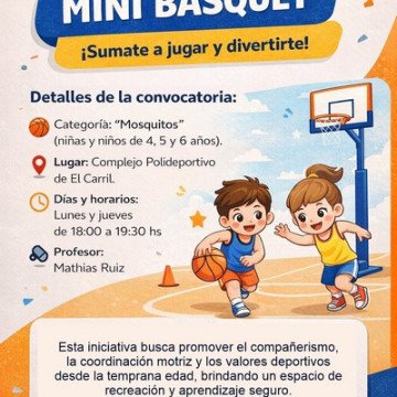  Mini Básquet en El Carril: ¡A anotar los más chicos!