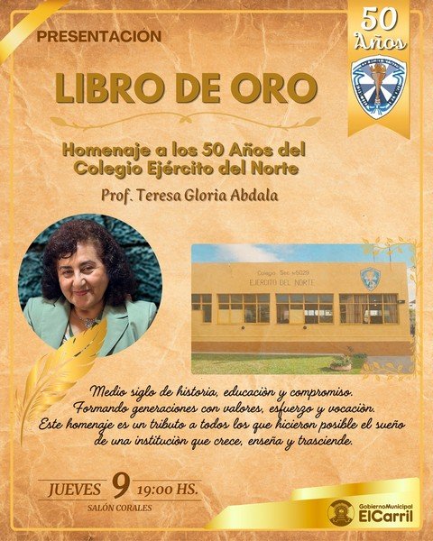 50 años de historia: el “Libro de Oro” del Colegio Ejército del Norte 